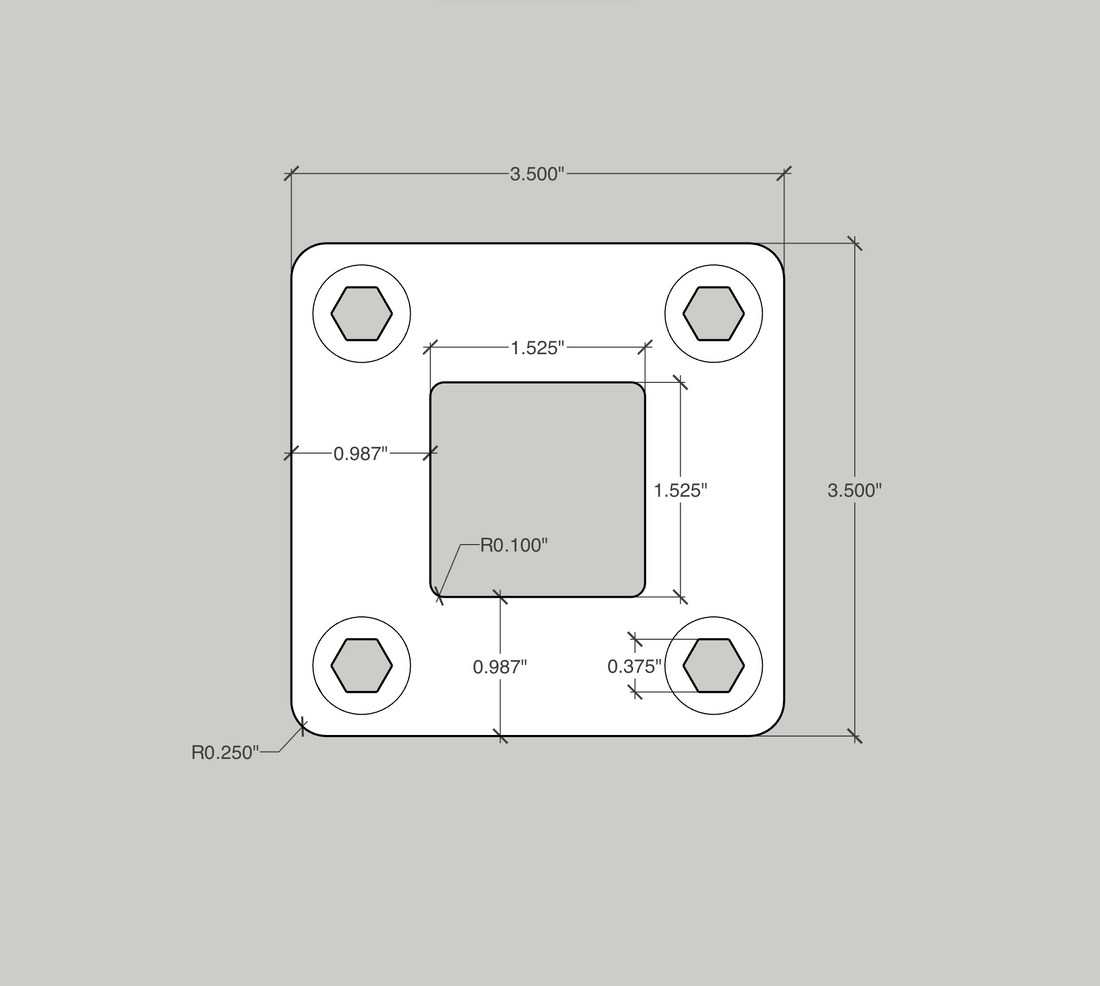 3.5" Levaplate® w/ post guide