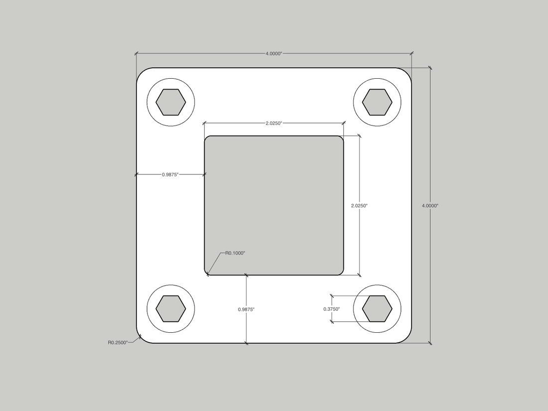 4" Levaplate® w/ post guide